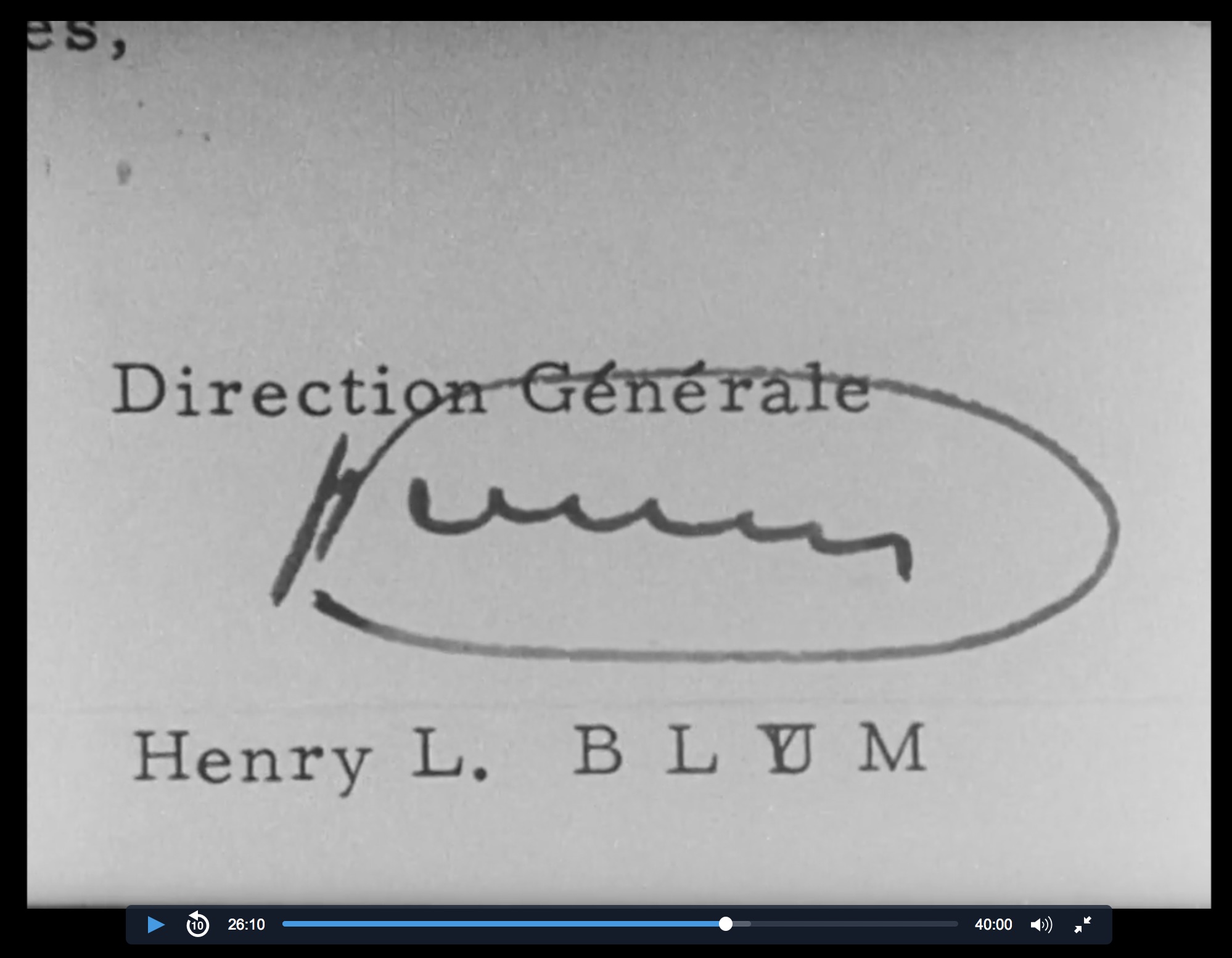 Signature Henry Louis Blum PDG YEMA 1968
