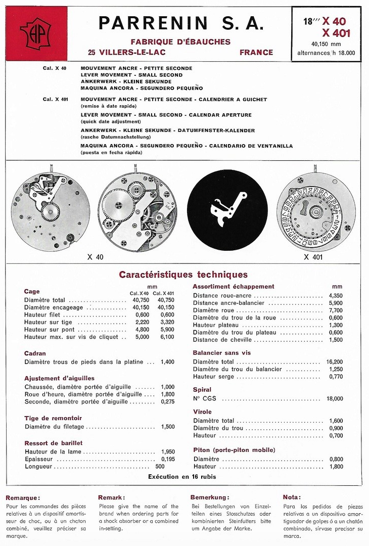 PIÈCE MONTRE FELSA 4520 TIRETTE