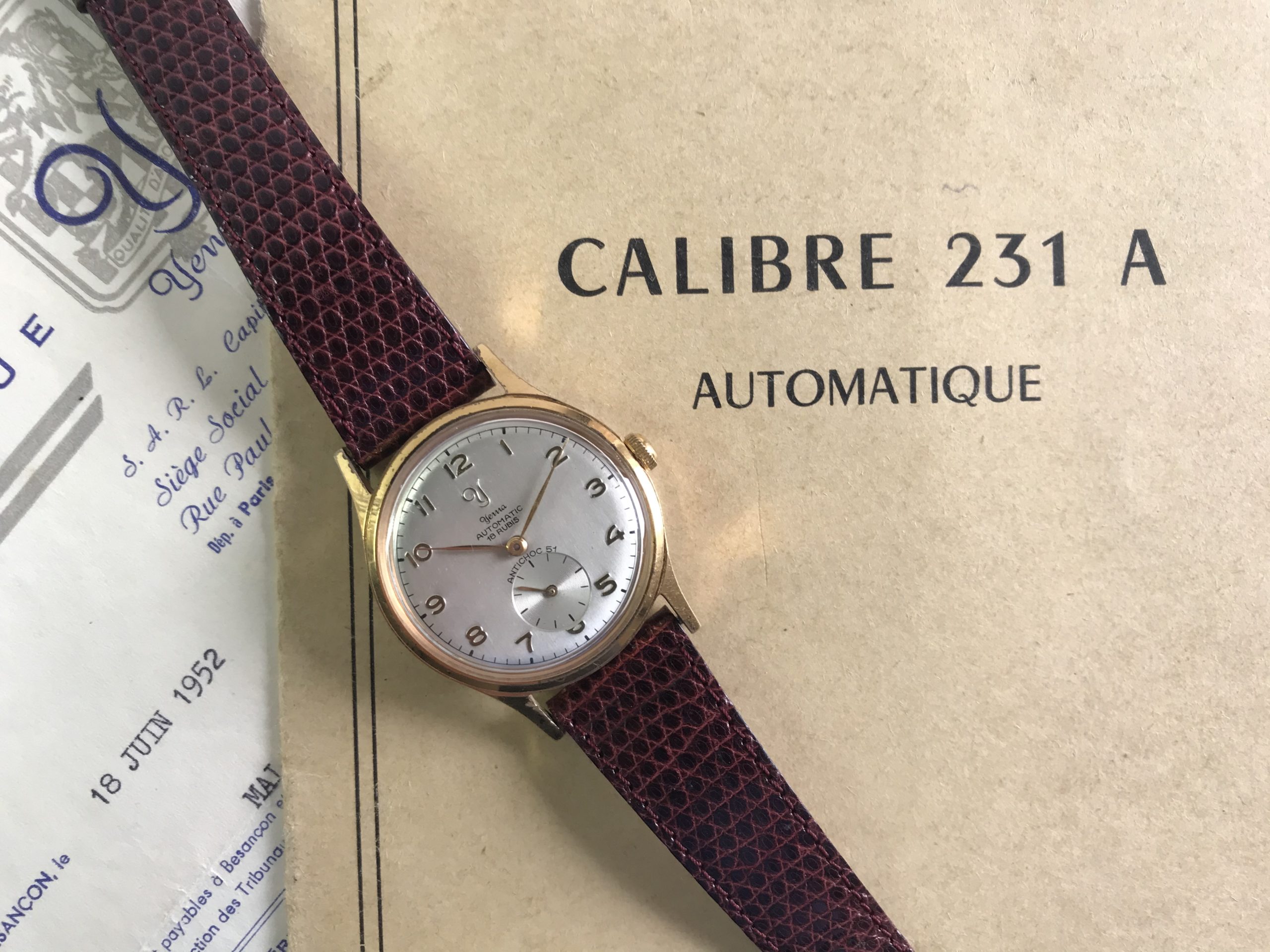 Le calibre automatique YEMA 231 A LE CLUB YEMA