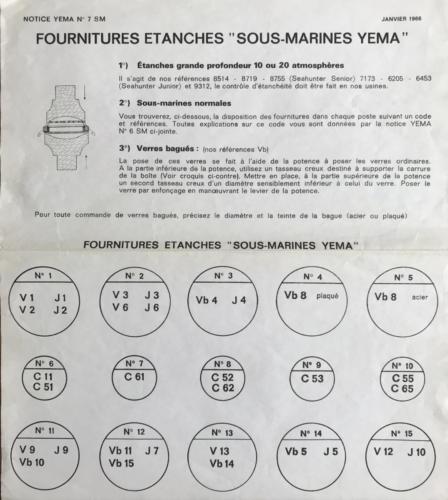 Fournitures Etanches Sous-Marine YEMA_Notice N07