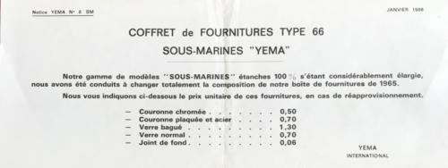 Fournitures Etanches Sous-Marine YEMA_Notice N08
