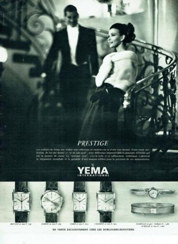 Publicité YEMA 1963 | Collection Prestige