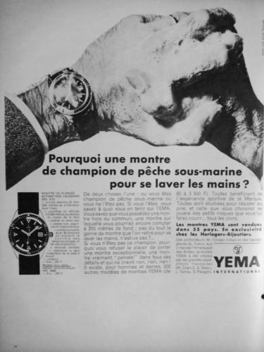 Publicité YEMA 1968 | Avez-Vous Besoin... ; YEMA Automatic calendrier 8755
