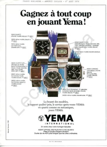 Publicité YEMA 1976| Août 76 ; Gagnez à tout coup ; Agence Marcel GERMON_Coul