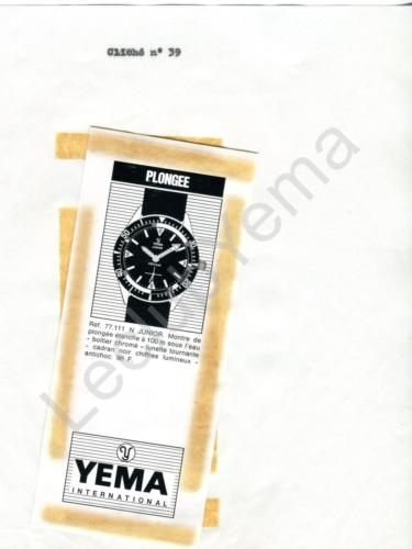 Publicité YEMA 196? | Encart Presse ; Plongée Junior 77.111 N