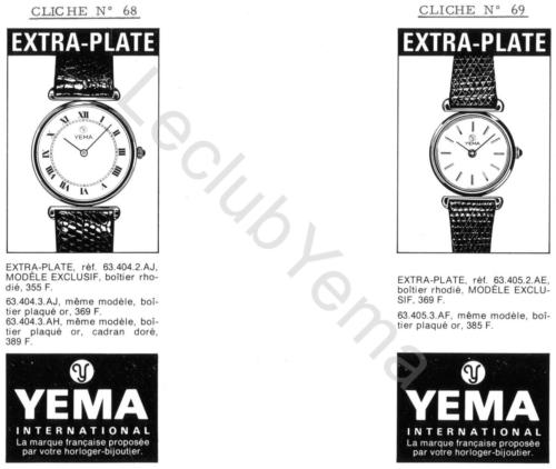 Publicité YEMA 197? | Encart Presse ; Modèles féminins Extra Plate
