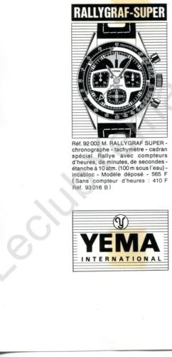 Publicité YEMA 1970 (?) | Encart Presse ; Rallygraf Super 92.002 M et 93.016 B