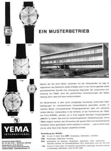 publicité 1963 yema en allemand